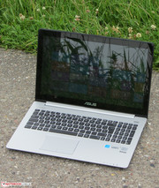 The Vivobook outdoors.