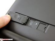 The LTE version (which was not our test model) costs 449 Euros (~$553). This photo shows the SIM-card slot.