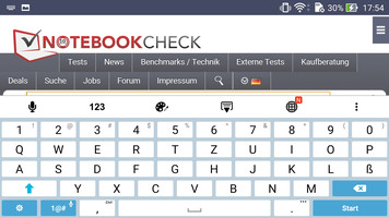 Keyboard landscape mode