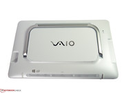 The Vaio Tap 20 can be held in the hand, put rear-down on a table or placed upright with its stand.