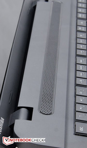 The speaker grill sits halfway between the keyboard and the display.