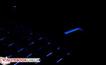 The speakers glow blue when notebook is in use The speakers glow blue when notebook is in use
