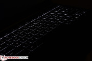 Keyboard backlight automatically activates under dark ambient conditions