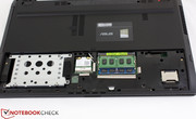 HDD, wireless card, and RAM are easily accessible