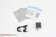 Standard box includes a Quick Start guide, warranty information, micro-USB cable and AC adapter