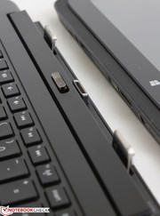 Connecting the base to the tablet will hide the power socket and 3.5 mm headset port on the bottom edge of the tablet