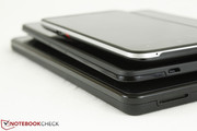 From top to bottom: HTC One X, Kindle Fire HDX 7, Kindle Fire