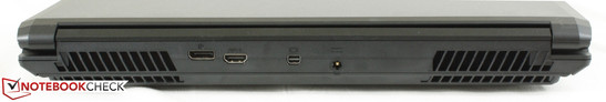 Rear: DisplayPort 1.2, HDMI-out, Mini DisplayPort 1.2, AC adapter