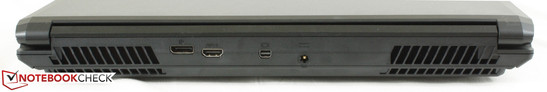 Rear: DisplayPort 1.2, HDMI-out, Mini DisplayPort 1.2, AC adapter