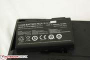 Removable Li-ion battery provides 76.96 Wh or 14.8 V