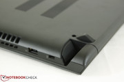 The large gap around the rear corners allows the display to be opened at an extreme angle