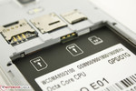 Dual SIM slots adjacent to MicroSD slot