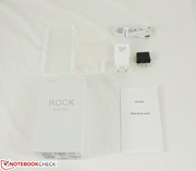 Package includes protective plastic case, AC adapter and converter, micro-USB cable, warranty card, screen protector