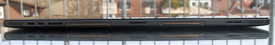 Front: speakers, docking connector