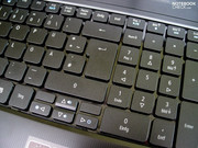 Some keys unfortunately have been designed comparably small, like for example the arrow keys.