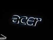 Furthermore, the back side of the display lid is decorated with a white illuminated Acer log, which looks especially good in dark environments.