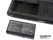 The battery is pushed into the case's bottom