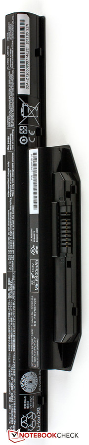 The battery has a capacity of 72 Wh.
