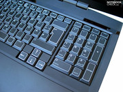 The keyboard looked very similar to the one in the older Alienware notebooks at first sight...