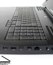 The keyboard layout is nearly identical to the m15x, including the soft touch and pronounced pressure threshold.