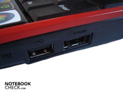 1x USB 2.0, 1 x eSATA/USB 2.0-combo on the right side