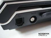 RJ-11 modem and rare antenna socket on the left