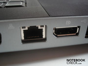 RJ 45 Gigabit LAN and display port on the left (unfortunately there's no HDMI)