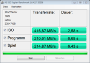 AS SSD copying benchmark OCZ Vector