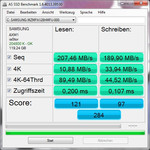 Sequential read and write rates - AS SSD benchmark