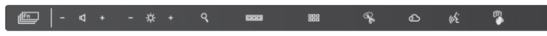 Standard mode: Volume, brightness, search, Alt+Tab, all apps, snipping tool, SkyDrive (or different Cloud storage), voice control, gesture control