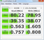 Crystal Disk Mark 80 MB/s read