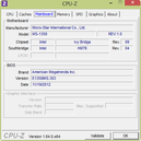 System info: CPUZ Mainboard