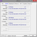 System info CPU-Z Cache