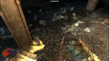 PhysX on – icicles burst to hundreds of slivers