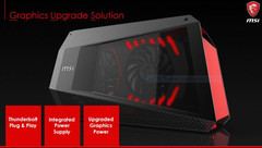 MSI looks to compete with Razer&#039;s Core and the Alienware Graphics Amplifier with GUS, an e-GPU. (Source: MSI)