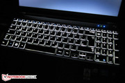 The backlit keyboard has 8 levels and proves to be incredibly useful while working in the dark.