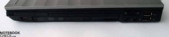 Right: ExpressCard, FireWire, DVD Drive, Audio Ports, 2x USB 2.0