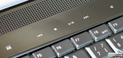 Keeping in multimedia notebook style, the additional function keys are implemented as a pressure sensitive zone.
