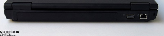 Back Side: Battery, VGA-Out, LAN, Kensington Lock