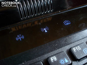 These areas for Bluetooth, WiFi and the webcam are sensitive to the touch.