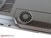 There is a subwoofer at the bottom of the device.