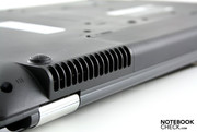 The fan only speeds up significantly when the laptop is running flat out.