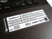 A sticker on the case reveals the specifications.