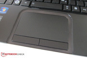 Our model has a recessed touchpad with a roughened surface.