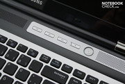 Useful special function keys for volume and wireless communication.