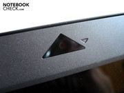 The 2.0 megapixel webcam forms the eye of a pyramid.