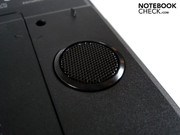 A subwoofer is located on the base plate.