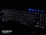 The keyboard has a white illumination The intensity can be controlled