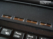 Four handy hotkeys above the keyboard, among others for disabling the touchpad