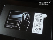 The touchpad supports various gestures